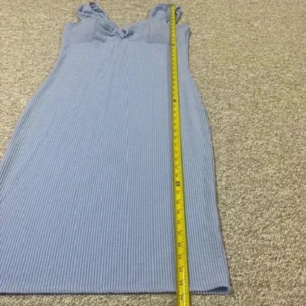 No Boundaries Junior Miss Light Blue Peasant Babydoll Ribbed Dress Size 2XL (19) - Picture 6 of 10